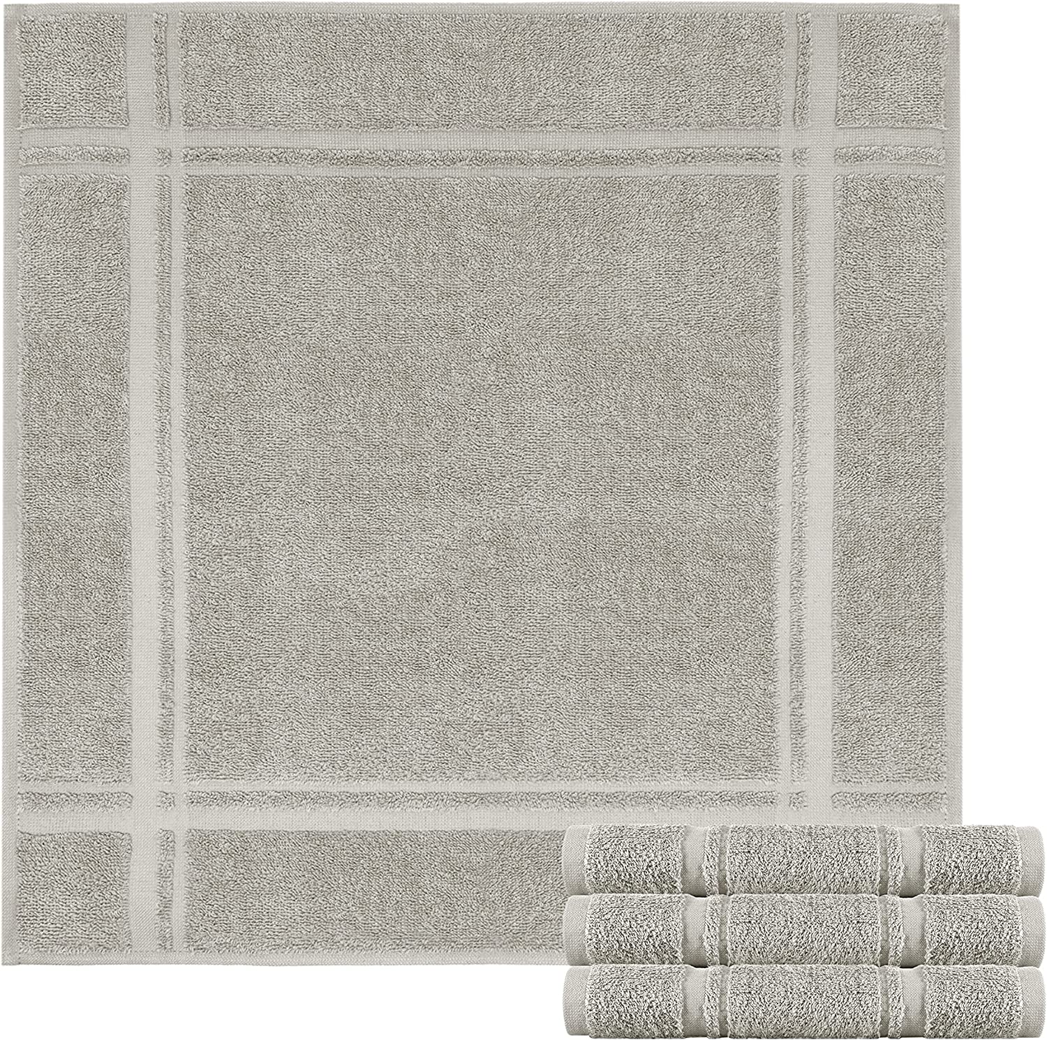 Küchentextilien :: Geschirrtücher - London Abtrocktücher Serie: Kiesel, Grau 50x50 für Hände Set Handtuch cm, :: Handtücher
