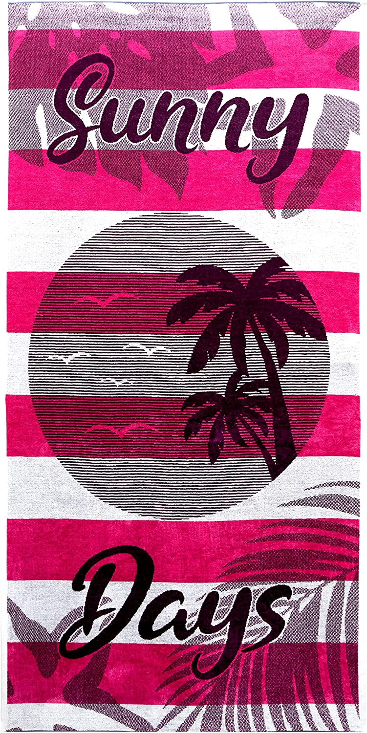 Pink cm Las Duschtuch Velours Badetuch :: Palmas, 90x180 Strandtuch gestreift, Handtücher Weiß