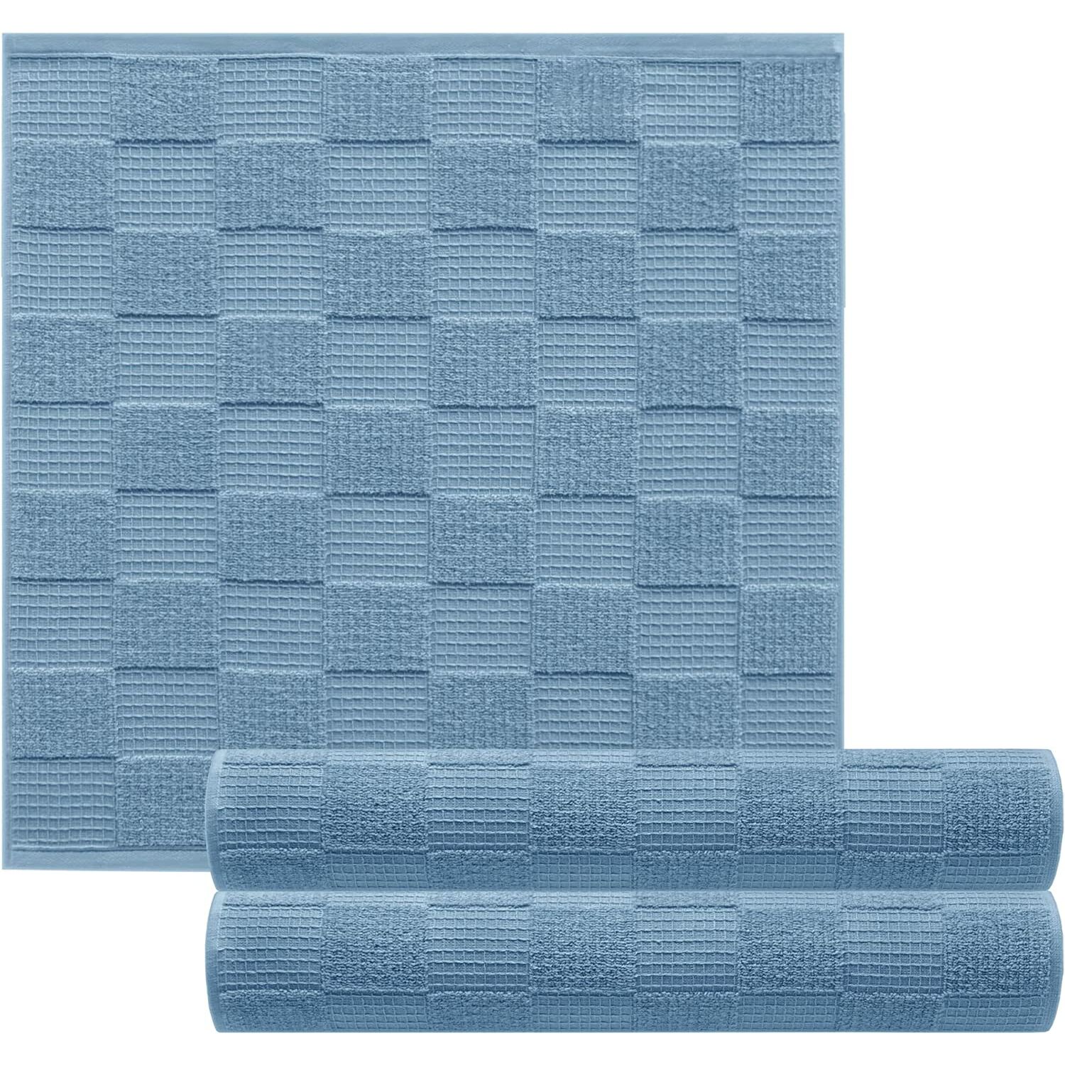 Küchentextilien :: Geschirrtücher :: Blau 50x50 - Baumwolle Frottee Küchentücher Lissabon Geschirrtücher cm, Taube, 3X Geschirrhandtücher