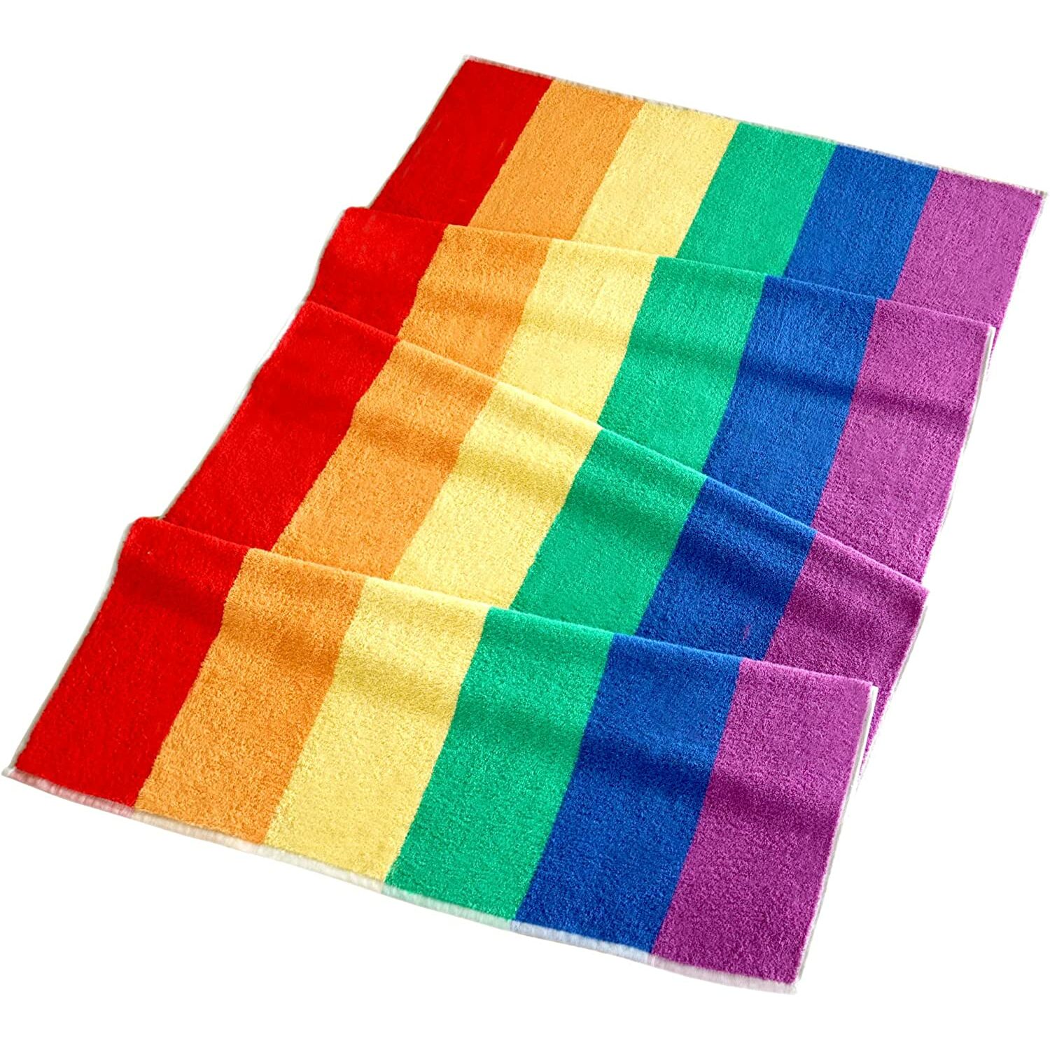 :: groß Badetuch Handtuch Streifen, Strandtuch 90x180 Handtücher cm, mit Frottee Regenbogen Buntes